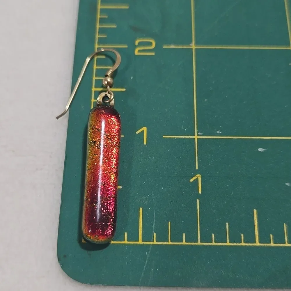 14k Gold Dichroic Glass Earrings
